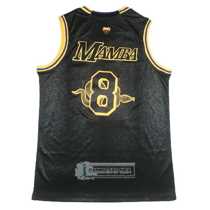 Camiseta Los Angeles Lakers Kobe Bryant NO 24 8 Black Mamba Negro